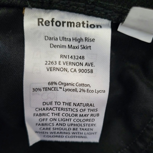 Unworn Reformation Daria Ultra High Rise Denim Maxi Skirt in Nidri - Picture 11 of 11